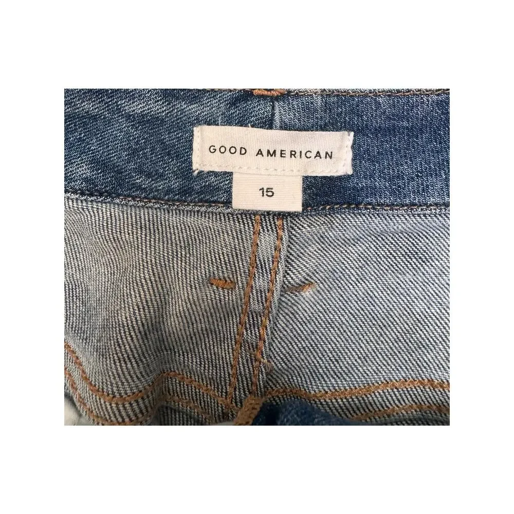 GOOD AMERICAN Good High Waist Crop Skinny Jeans in Light Wash Size 15 Womens